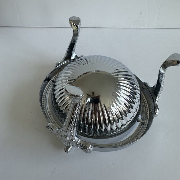 VTG NIOB IRVINWARE 1980s Chromeware Covered Butter Dish Glass Insert Retro 22780 - Picture 7 of 15